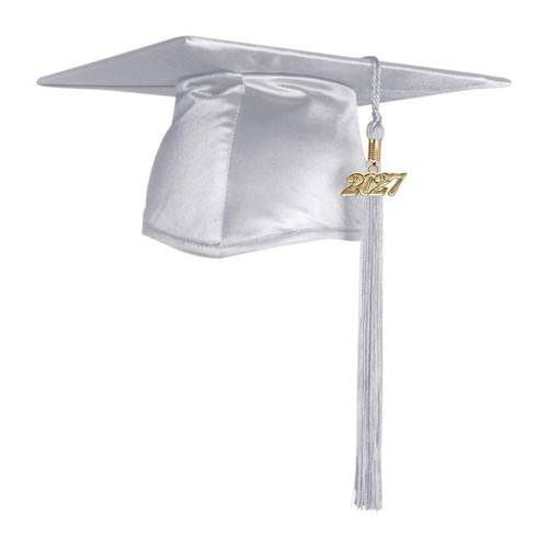 Endea Graduation Shiny Adult Silver Cap & Tassel High School and College - Picture 11 of 21