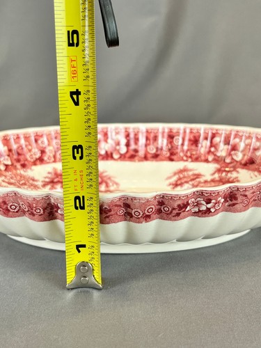 Rare Copeland Spode TOWER PINK 10 ¼” Oval Berry Bowl c. 1930's MINT - Picture 12 of 13