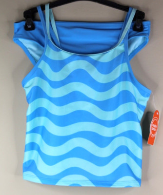 Wonder Nation Girls' Blue Charm Tankini Swimsuit 2-Piece Size L