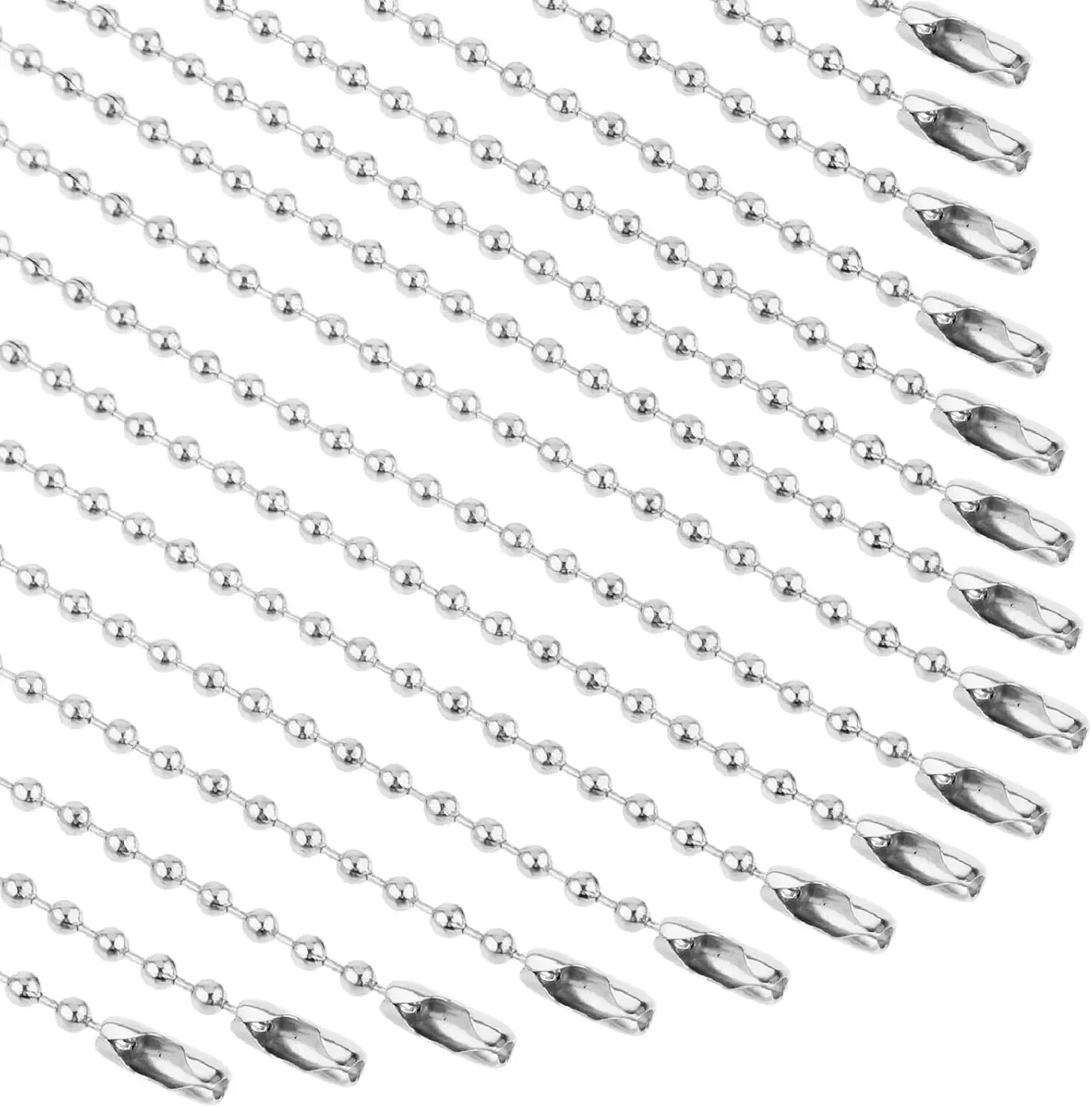 100 PCS Ball Chain Necklace Stainless Ball and Chain Keychain Chain Bulk Bead Ch