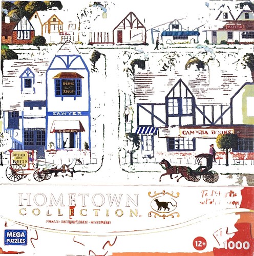 BePuzzled Madalene's Hearts 1000 Piece Jigsaw Puzzle - Blue Rubber Bands & Orange Flowers