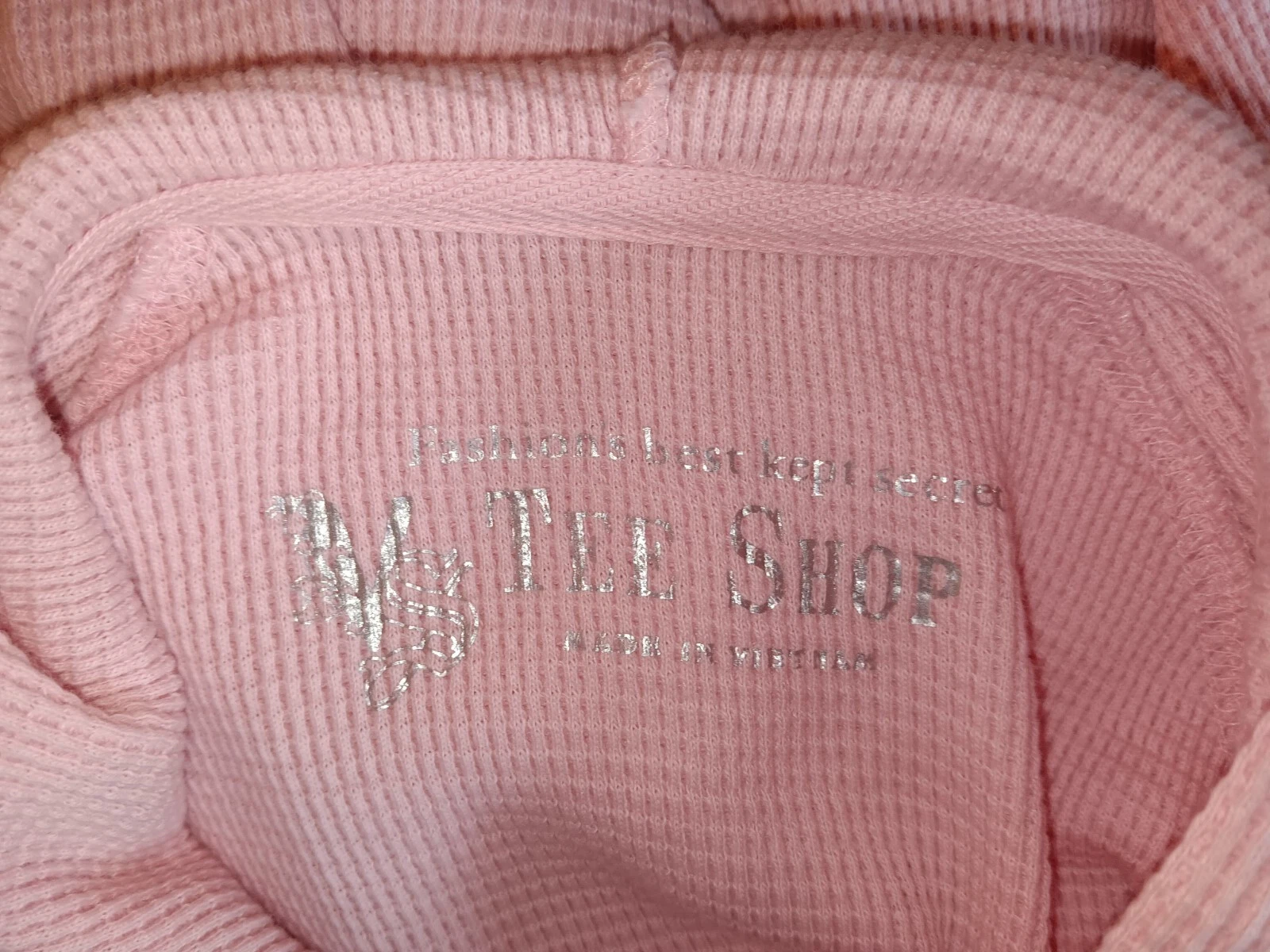 UNDERCOVER VICTORIA'S SECRET TEE SHOP Felpa con cappuccio donna rosa waffle taglia media