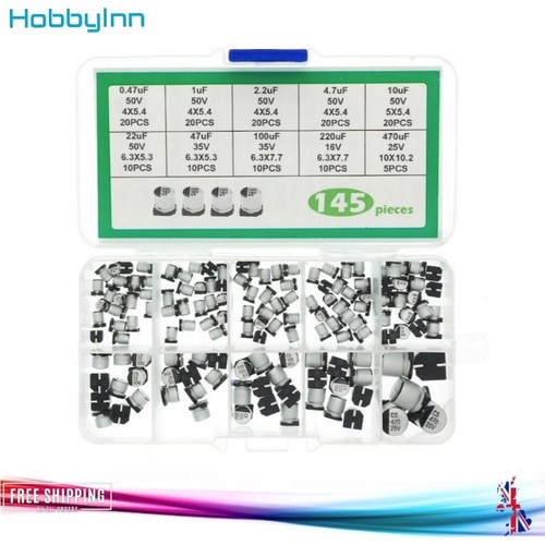 SMD Elektrolytkondensator 10Werte 145 verschiedene Kit 0,47uf - 470uF 16 - 50V - Bild 1 von 5