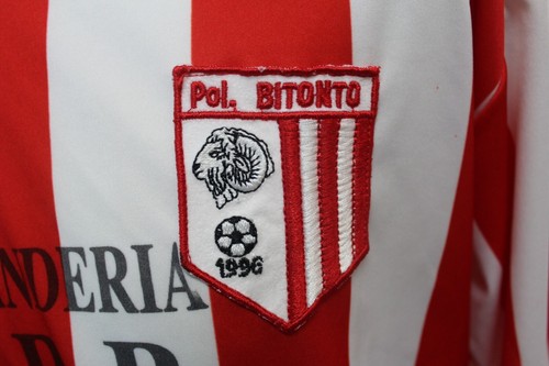 BITONTO BARI PUGLIA MAGLIA JERSEY SHIRT CALCIO FOOTBALL SOCCER ITALIA WORN - Foto 3 di 6