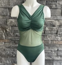 Second Skin 2nd Dancewear Green Ballet Dance Leotard Adult M Costume Base