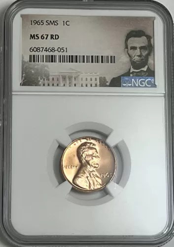 1965 SMS NGC MS67 RD LINCOLN MEMORIAL PENNY 1C SPECIAL MINT SET UNCIRCULATED