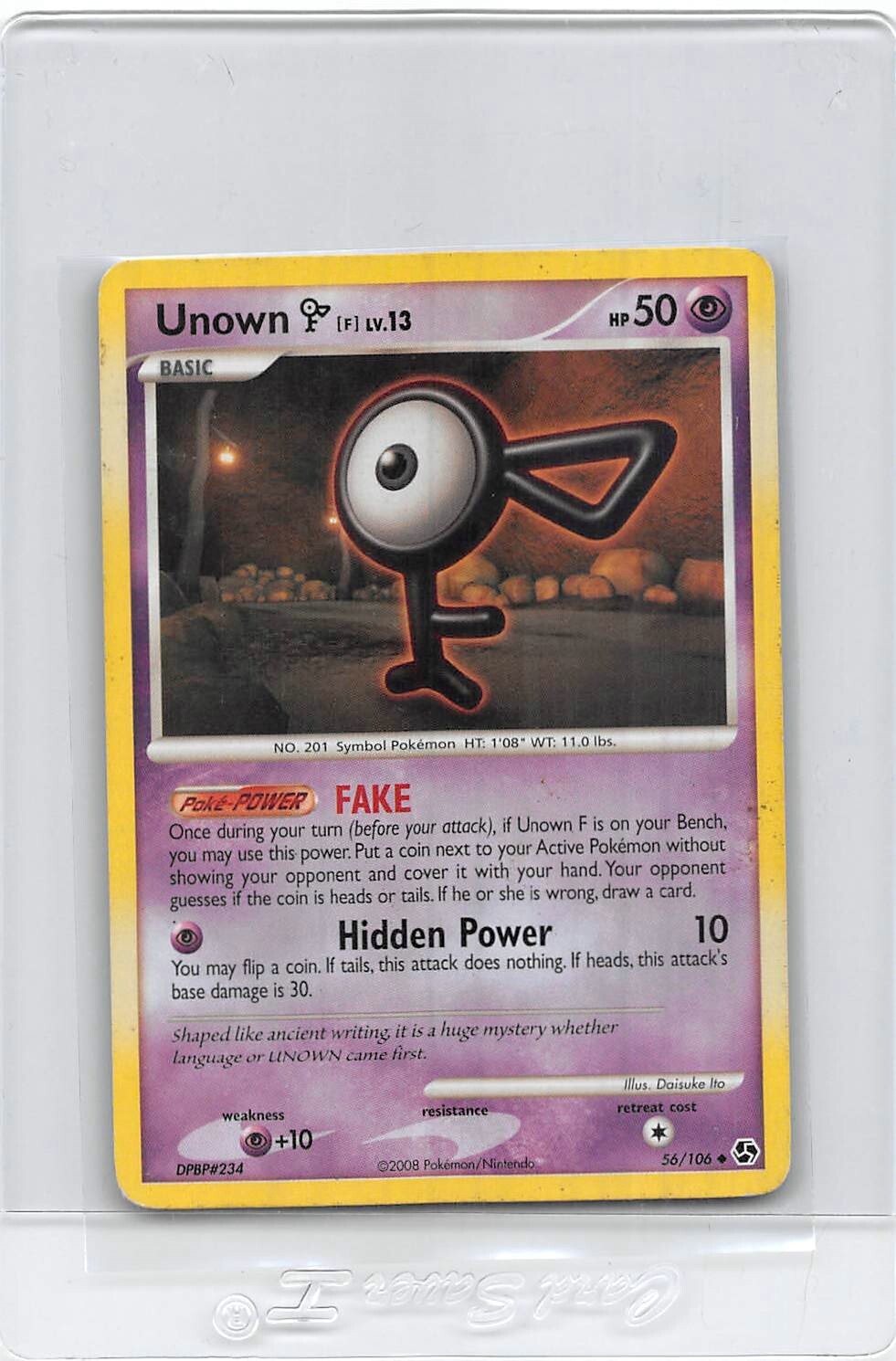 Unown F 56/106 - D&P Great Encounters - NON-HOLO - Uncommon - Pokémon Card - LP