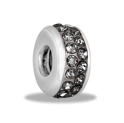 DaVinci Beads Black 2 Row Crystal Stopper Bead DB107-6-BLACK