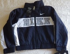 Nike 2T Todder Boys Light Jacket Hidden Hood White  Navy Blue NWT Zip Up
