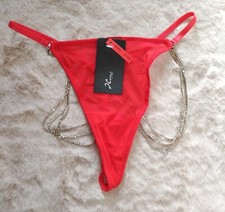 Damen Sexy Tanga String  Spitze Panty Reizwäsche Frauen Slip mit  Diamantenkette