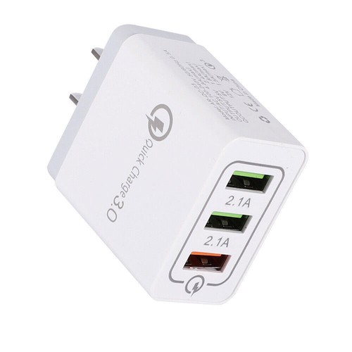 Universal 3 Port Fast Quick Charge QC3.0 USB Hub Wall Charger Adapter EU US Plug - Photo 16 sur 20
