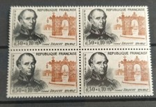 Bloc 4 Timbres Célébrités Françaises Général Drouot 1961 NEUF** N° 1298