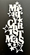 Christmas Die Cuts  Merry Christmas Vertical  White Cardstock  Set of Twelve