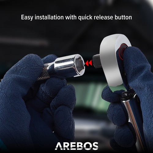 AREBOS 6pcs 1/2 Llave dinamométrica con carraca 40-210NM Tuercas dinamométricas - Imagen 8 de 13