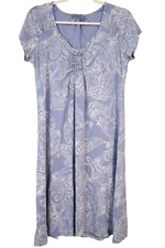 Fresh Produce Dress Medium Periwinkle Paisley Midi Flowy Beach Coastal Vacation