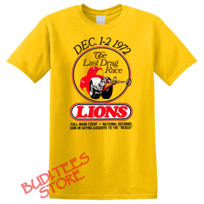 Drag Racing Retro Drag Strip HOT ROD Muscle Car Men's Yellow Size S-5XL