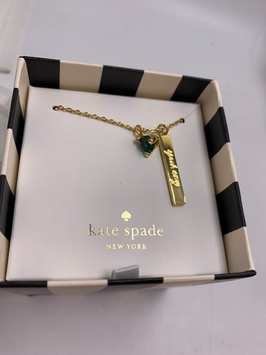 $58 Kate Spade born to be emerald green CZ pendant necklace S1A - Picture 4 of 5