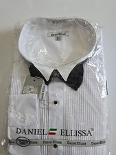 Daniel Ellise Men s White Tuxedo Shirt 19 1/2 And 36/37 With Bow Tie