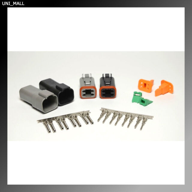 USA Deutsch DTP 4-Pin Black & Grey Connector Kit 12-14AWG Solid Contacts USA Deutsch DTP 4-Pin Black & Grey Connector Kit 12-14AWG Solid Contacts