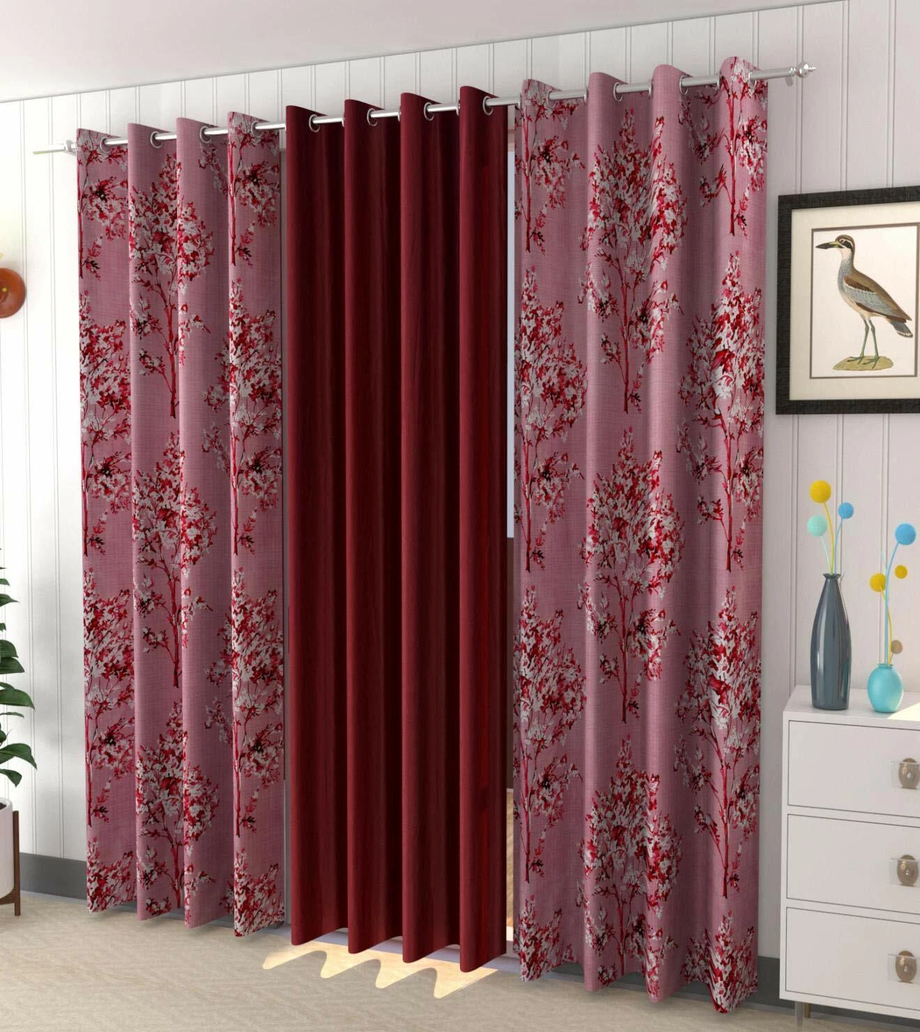 Nuevo Juego De Cortinas Para Ventana De 3 Piezas - 5 Pies
