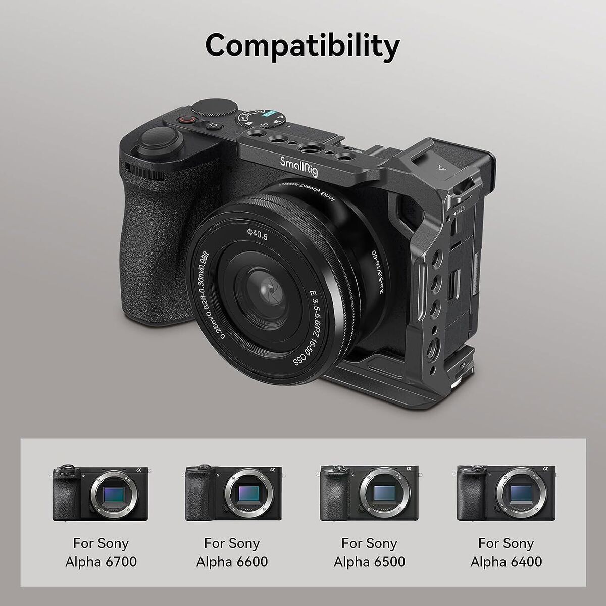 SmallRig Camera Half Cage for Sony Alpha 6700/6600/6500/ 6400 Mirrorless  Camera