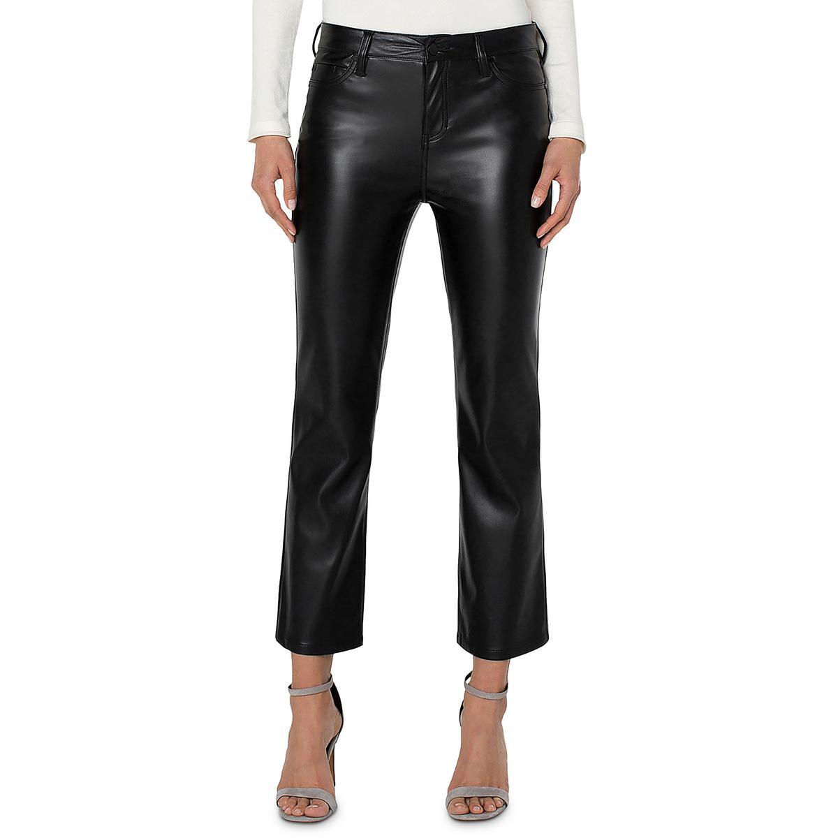 Ливерпульские женские брюки-клеш Hannah Crop из искусственной кожи BHFO 5147