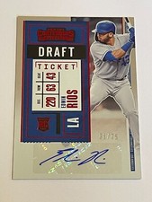 2020 Contenders Baseball Photo Variant Red Auto #/75 - Edwin Rios RC - Dodgers