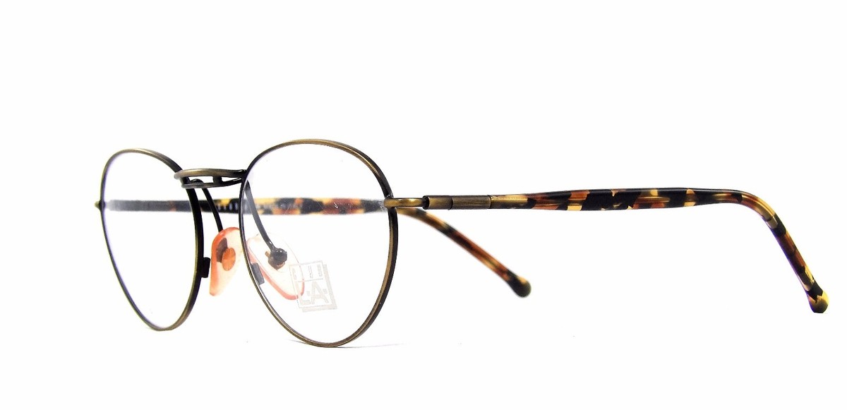Club LA 7104 Mens Womens P3 Gold Black Tortoise Eyeglasses Vintage