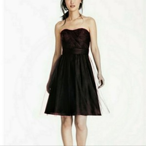 black strapless tulle dress