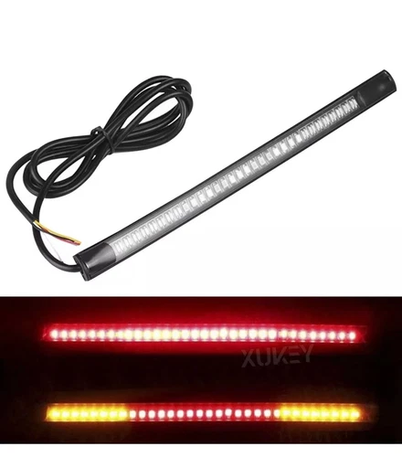 Universal Motorcycle 48 LED Light Bar Stripe Turn Signal Tail Rear Lamp Brake