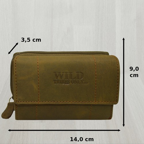Portemonnaie Damen Wild Leder Geldbeutel mit RFID Schutz (braun-beige) - Picture 3 of 6