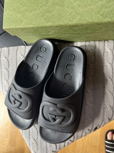 GUCCI Plateau-Pantoletten-flat-Sandals Miami schwarz Gr.38-38,5 - Bild 4 von 7