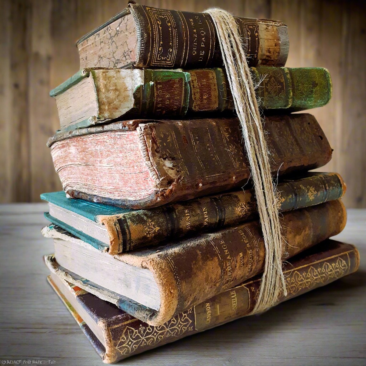 Antique French Book Stack – 6 Rare Books (1718–1924) | 300-Year