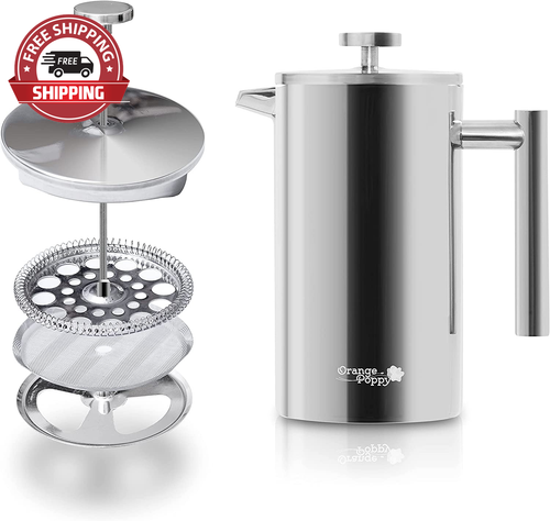 ORANGE POPPY French Press Stainless 