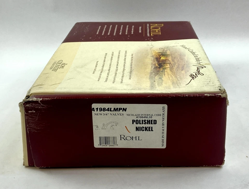 Relleno de bañera Rohl de 3 orificios con mango de doble palanca níquel pulido 3/4 pulgadas A1984LMPN Foto 4 de 4