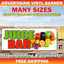 JUICE BAR Advertising Banner Vinyl Mesh Sign HEALTHY BEVERAGES Fruit Fresh Drink