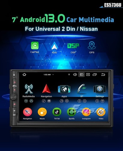 Erisin ES5736U Autoradio GPS 2 din Android 13 Wi-Fi 4G Carplay Android Auto 4GB - Bild 2 von 8