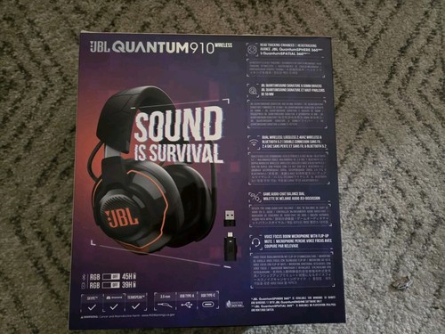JBL Quantum 910 Wireless Noise-Cancelling Bluetooth Gaming Headphones NIB PC - Picture 3 of 3
