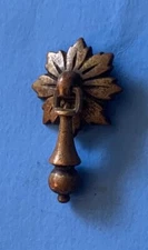 Brass French Provincial Antique Hardware Flower Pendant Teardrop Drawer Pull