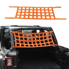 Roof Mesh Cargo Net Top Netting Hammock for 2007+ Jeep Wrangler TJ JK JL Orange