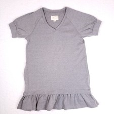 Evys Tree The Mikela Ruffle Hem T Shirt Dress Womens L Gray Balletcore Cozy Chic