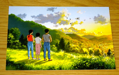 STUDIO GHIBLI POSTKARTE ERST GESTERN - TAEKO, TOSHIO & HIROTA BEWUNDERN DIE ANSICHT