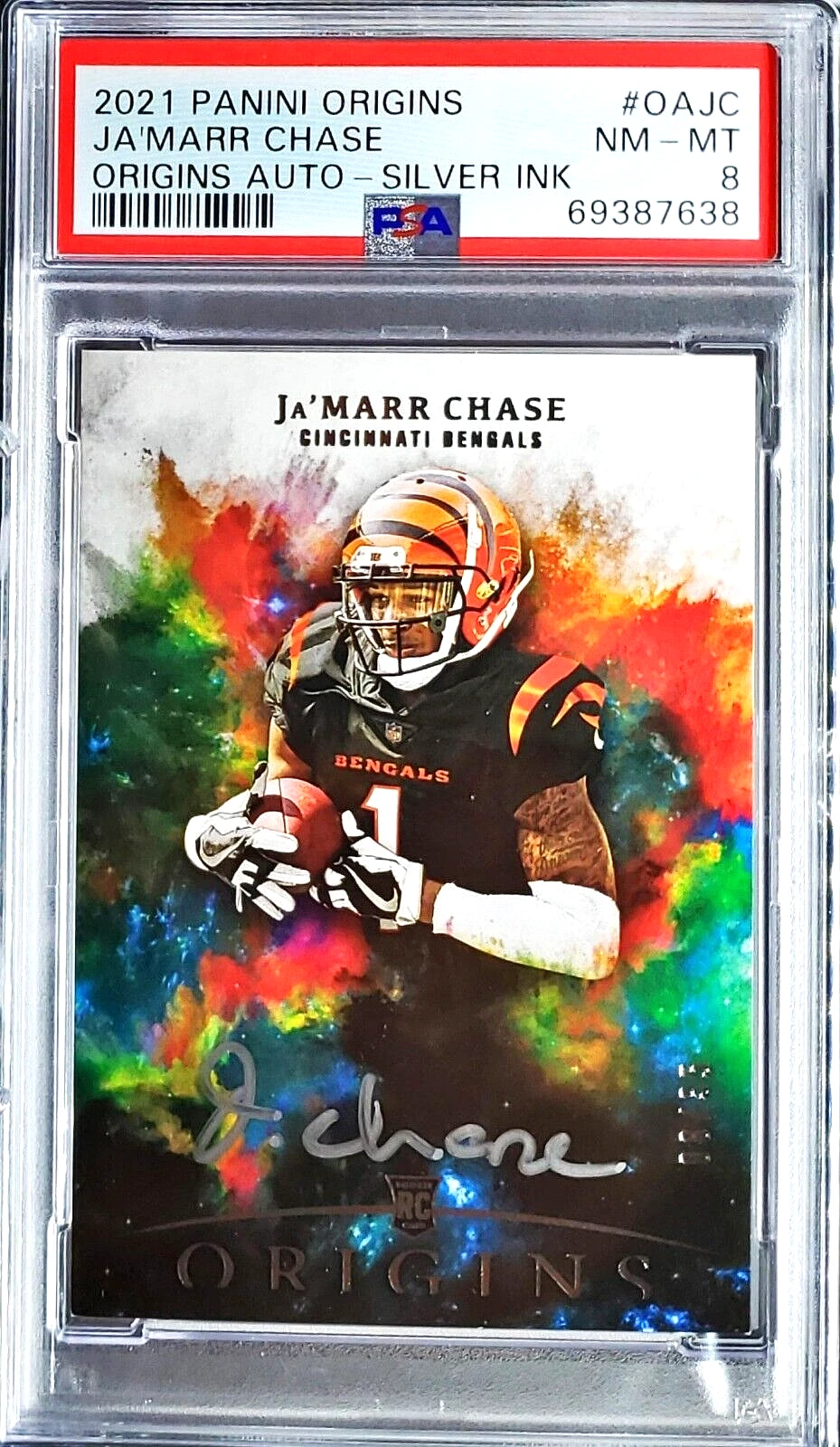JaMarr Chase Panini Origins Origins Autographs #OAJC Silver Ink