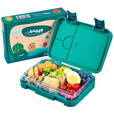 Kinder Lunchbox Vesperdose Brotdose Snackbox 6 Fächern Klick-Verschluss Petrol