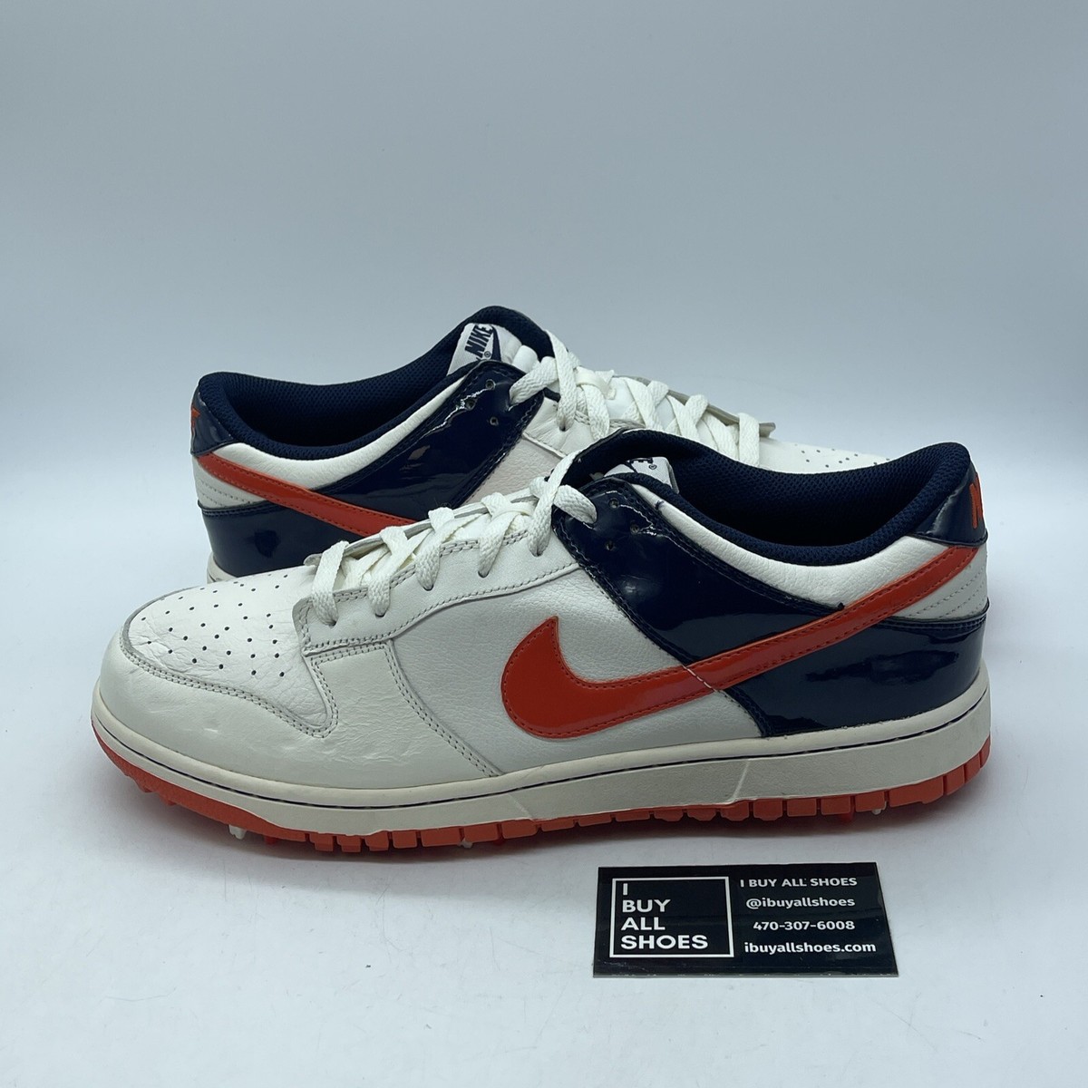 Size 11.5 Nike Dunk NG Golf Shoes Sail/Orange/Blue Leather Suede