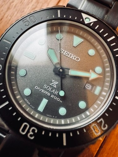 SEIKO Prospec Solar Divers V147-0CT0 Black Dial Date Analog Men's Watch Used - Picture 6 of 18