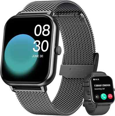 Smartwatch Herren Damen mit Telefonfunktion Watch Armbanduhr für Android IOS