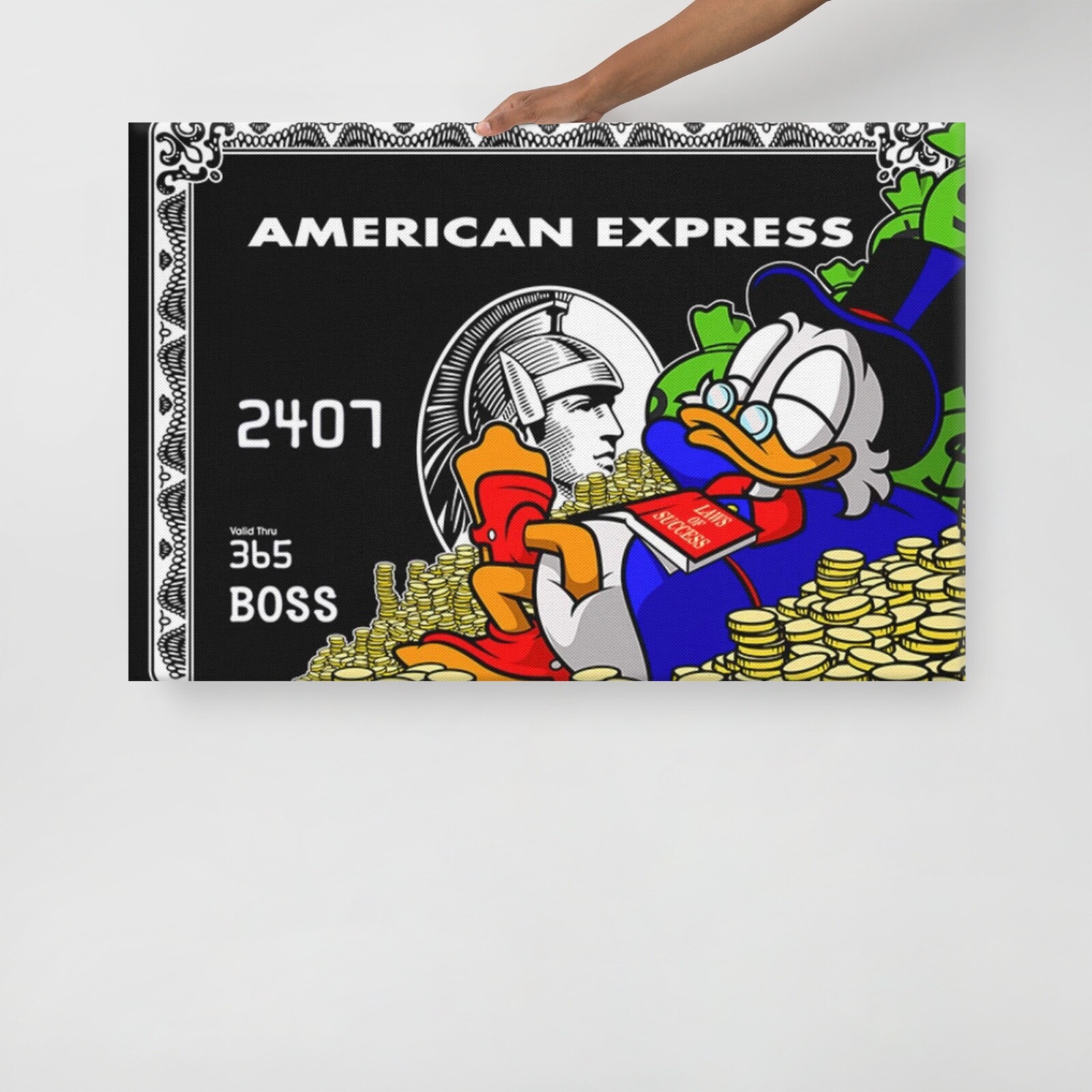 Scrooge Mcduck Canvas Print American Express Modern Framed Art For Wall Decor - Picture 5 of 9