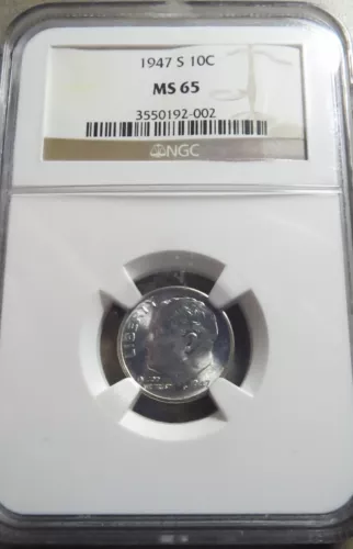 1947 S -- Roosevelt Dime -- NGC MS65 -- 