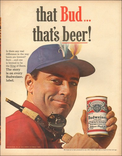 1964 Vintage ad for Budweiser Beer 